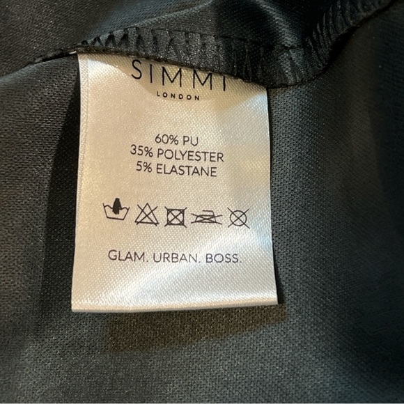 Simmi Maxi Bodycon Dress  Halter Neck, Leather Croc,  Solid Black, Size 2 - Picture 12 of 14